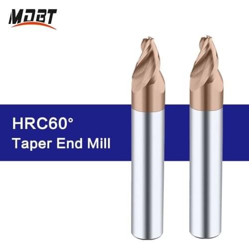 HRC60 Taper Milling Cutter Carbide Cutter Tungsten Steel End Milling Cutter CNC Machine 3-8mm Tool