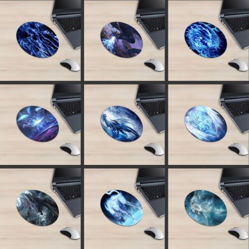 XGZ Animal Round Mouse Pad Smoke Effect Dragon Line Earth Tiger Punishment Wicked Light Shadow Vertigo 3D Colorful Desk Pad