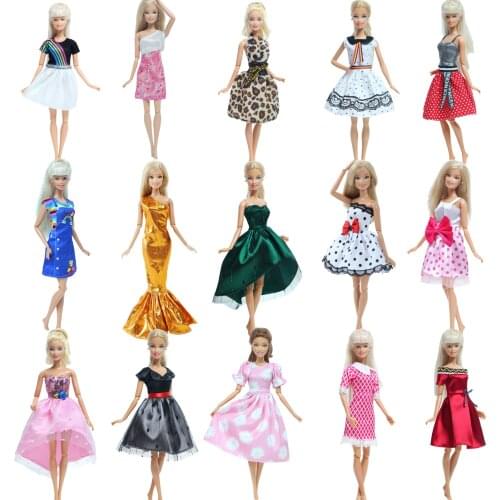 Handmade Fashion Doll Dress Princess Doll Mini Gown Party Daily Wear Clothes for Barbie Doll Accessories 12'' Toy Girl Kids Gift