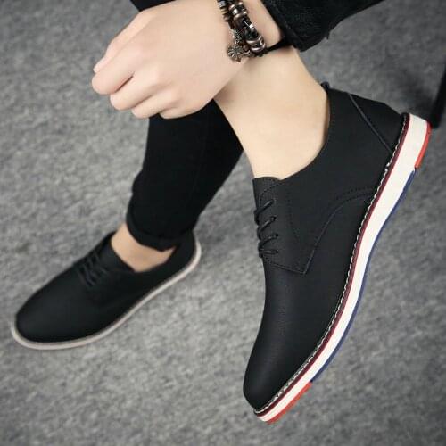 Man Moccasins Sneakers All black Flats Shoes Mens Business Dress leather Casual Fashion Low Lace-up Oxfords Formal Shoes rty67