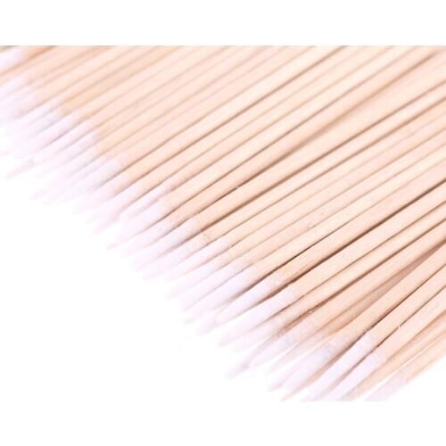 2021 New 100pcs Disposable Ultra Small Swab Cotton Buds Wooden Brushes Eyelash Extension