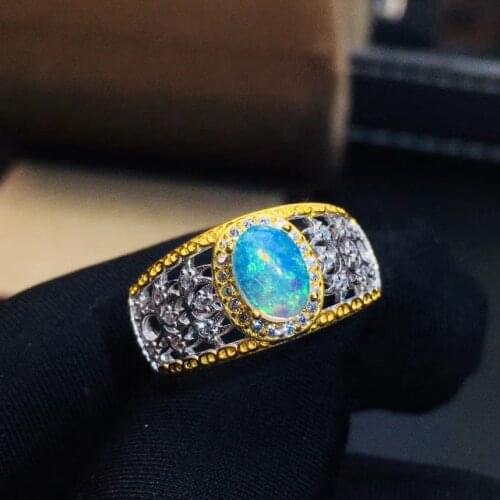 Opal Ring Free shipping Real and natural and Real opal Ring 925 sterling silver for Man Or For Woman
