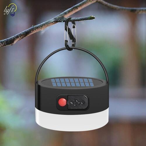 Solar Camping Light Outdoor Waterproof Solar Power Hanging Light Camping Tent Light Dimmable
