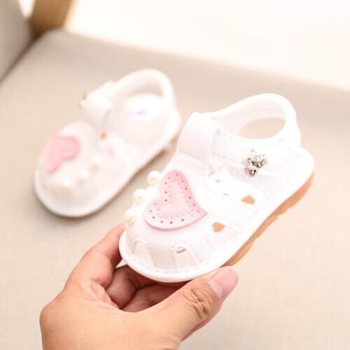 Summer baby sandals 0-1-2 year old kids girls shoes soft bottom toddler shoes non-slip child sandals infant princess shoes