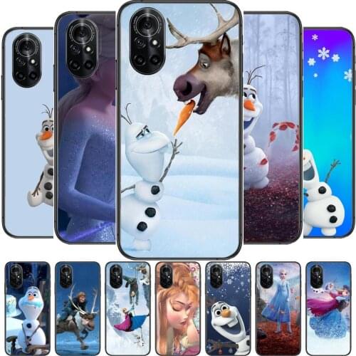 Elsa Anna Frozen Clear Phone Case For Huawei Honor 20 10 9 8A 7 5T X Pro Lite 5G Black Etui Coque Hoesjes Comic Fash