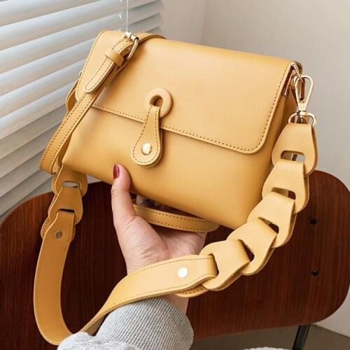 Vintage PU Women Shoulder Bags Luxury Designer Summer Plain Ladies Handbags Woman Fashion Simple Flap Crossbody Bag