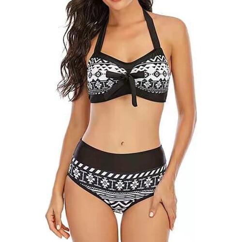 Female Plus Size Bikinis Low Waist Printing Two Piece Bikini Swimsuits Swimwear Beach Suit S-8XL