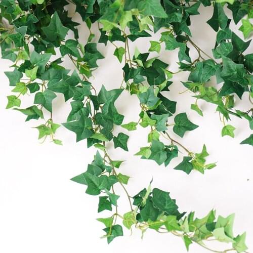 190cm Artificial Plants Silk Flower Creeper rattan green leaves Tree Branch vine Wall Hanging Home Wedding Garden Backdrop Decor