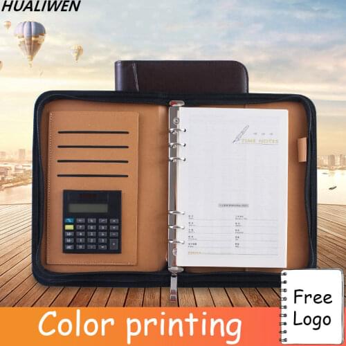 A5 Diary Notebook and Journal Binder Spiral with Calculator Zipper Bag Note Book Business Manager Folder Padfolio Handbook