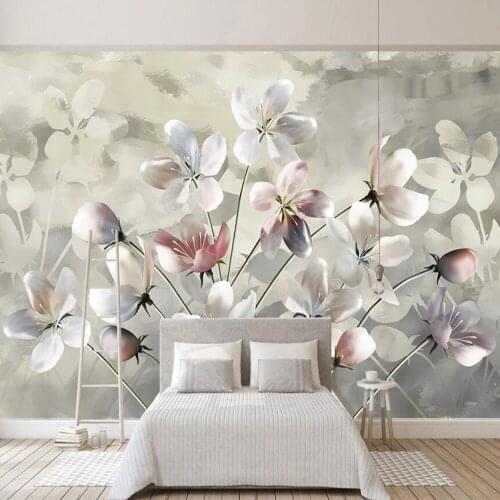 Milofi custom large mural wallpaper 3D modern watercolor flower background wallpaper mural