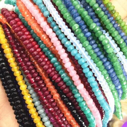 14 style natural stone crystal chalcedony jades onyx 2*4mm faceted rondelle abacus loose beads jewelry findings 15inch B559