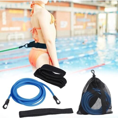 Swim Training Resistance Belts Swim Elastic Bands Pull Stretch Cords Adult Kids Swim Latex Tube Swim Bungee Cord Fitness