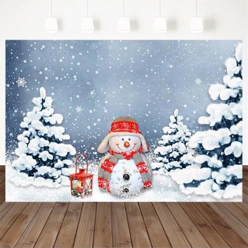 Photography Backdrops Christmas snowman Pine lamp snowflake Bokeh Photo Christmas Banner Background For Photo Studio