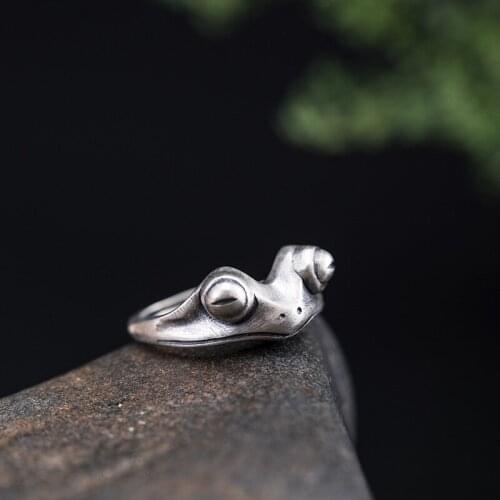 Personalized retro frog Rings 925 Sterling-silver-jewelry For Women High Quality Fashion Lady Jewelry Bague Femme Gifts
