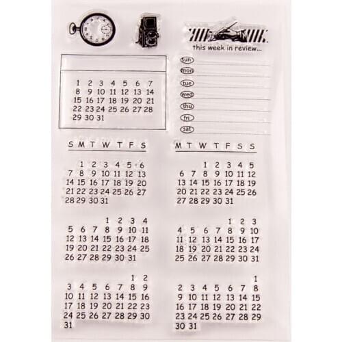 Calendar Clear Silicone Stamp Journal Month Week Time Plan Rubber Stamp for scrapbooking stationery DIY craft standard stamp