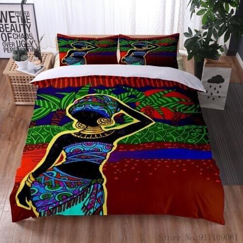 Colorful African Retro Tribal Style Print Bedding Set Duvet Quilt Cover Queen Double Full Size Bedroom Decorative Home Textile