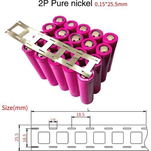 18650 2P Nickel Strips 0.15*25.5mm High purity Pure Nickel belt for 18650 Lithium Batteries Pack Connection Welding Nickel Strip
