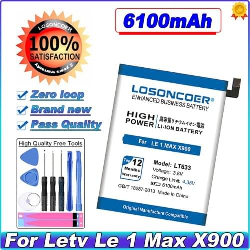 LOSONCOER 6100mAh LT633 High Quality Battery For LeEco Letv Le 1 Max X900 Le One Max X900 Battery