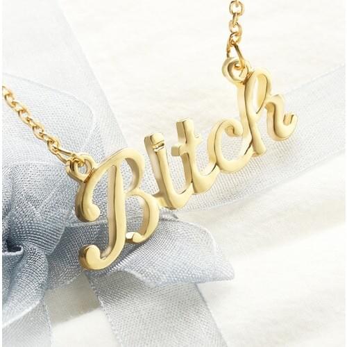 Fashion European And American Jewelry Letter Bitch Necklace For Women Jewelry Party Gifts Mom Lovers Girlfriend Jewelry Pendants