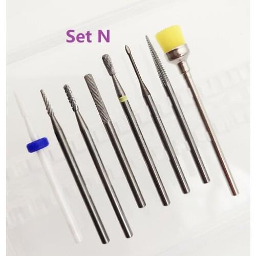 14kinds Box set Safety Tapered Safety Carbide Nail Drill Bits With Cut Drills Carbide Milling Cutter For Manicure Remove Gel