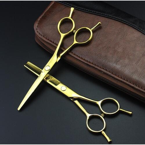 Professional 5.5 inch Two-tailed scissor Colorful thinning scisors cutting barber hair scissors set shears hairdressing scissors