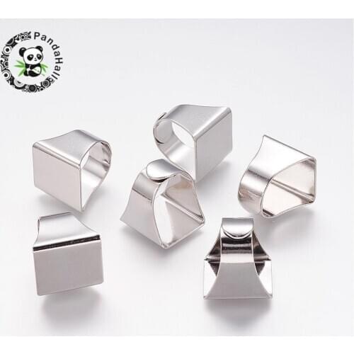 Adjustable Square Brass Ring Shanks Pad Ring Base Findings for Jewelry Making Platinum Color,Inner Diameter:17x19mm,Tray:19x20mm