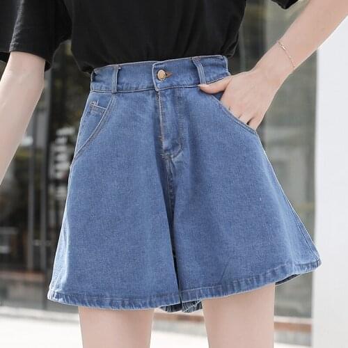 Wide Leg Denim Plus Size 5Xl Large Fashion Zevity Basic High Waist Summer WomenS Casual Cycling Clothing Sports Shorts 2021