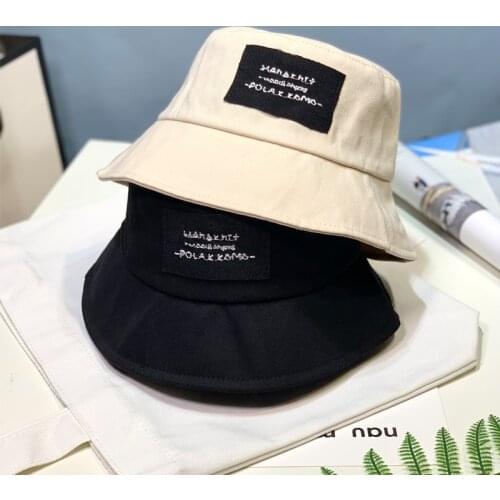 2021 Label sun hat Bucket Caps Women Street Beach Sun Hat Hip Hop Casual Fisherman Hats Men Outdoor Summer Panama Cap Unisex