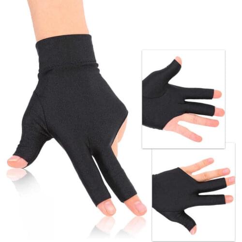Snooker Billiard Shooter Cue Pool Gloves Left Hand Open Three Finger Spandex Glove