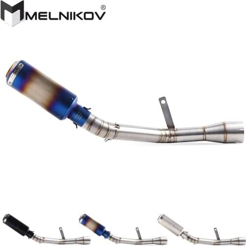Motorcycle Full Exhaust Middle Pipe Connection Link Pipe Round 51mm Muffler Slip On For Kawasaki Z900 Ninja900