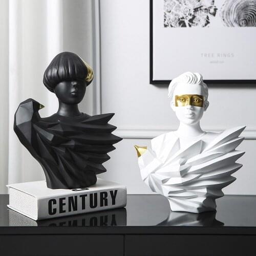 Character bust Statue Resin for Decoration Creativity Head Figurine abstract Decor Home Imitation desk sculpture