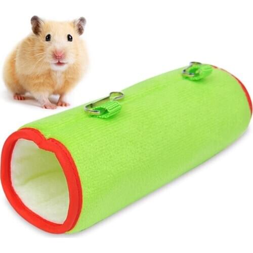 Hamster Tunnel Hedgehog Tube Chinchillas Guinea Pig Bed Plush Hamster Hammock Small Animal Hanging Bed Hamster Accessories