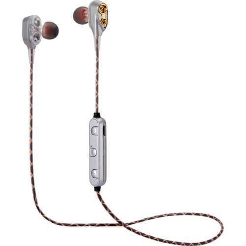 Heavy Bass Sport Wireless Bluetooth 4.2 Headset Sport Dual Dynamic Driver Earbuds Earphone Headset with Mic Music