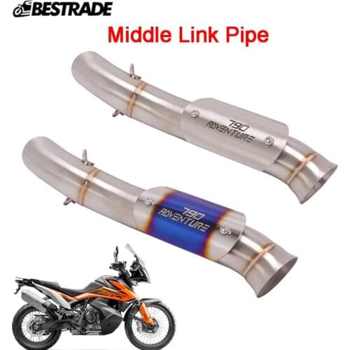 Mid Pipe Motorcycle Exhaust Middle Link Pipe Connect Tube Slip 51mm Muffler Stainless Steel Modified For 790 Adventure 2020-2021