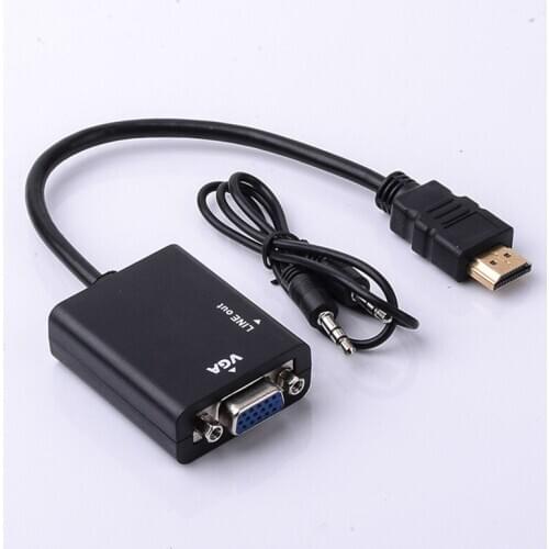 High Quality HDMI to VGA Male To Famale Converter Adapter 1080P Digital to Analog Video Audio For PC Laptop Tablet HDTV TV box