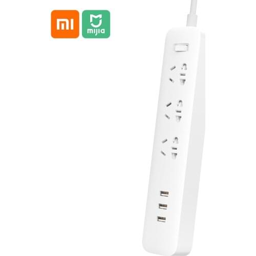 Xiaomi Youpin Mijia Power Strip 27W Fast Charging 3 Holes 3 USB Ports Extension Socket Plug Portable Adapter 10A 250V