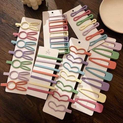 Girls Candy Pure Color Cute Creative Simple Fresh Metal Hair Clip Fairy Hair Bobby Pin Hairpin Lovely Children Headwear