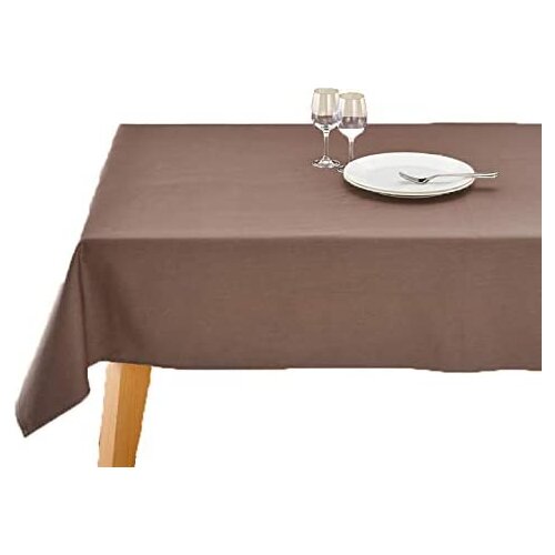 Zeren Home Light Brown Carefree Table Cloth 160x160 cm