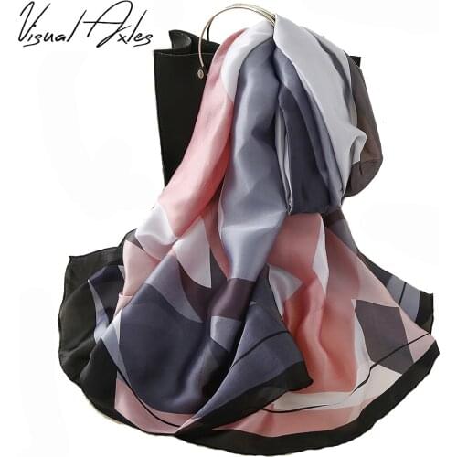 Plaid Silk Scarf 2021 Fashion Women Italy 100% Pure Silk Shawls Scarves Soft Foulard Femme Hijab Long Bufanda Mujer