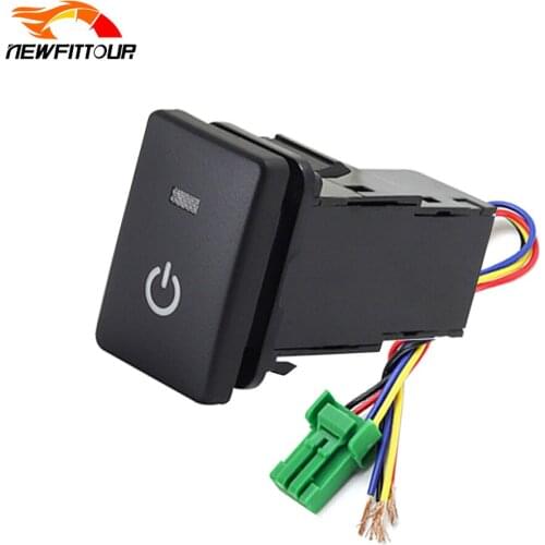 Orange Light 1PC Car Power On Off Switch Push Button with Wire For Mitsubishi Outlander 2013-2020
