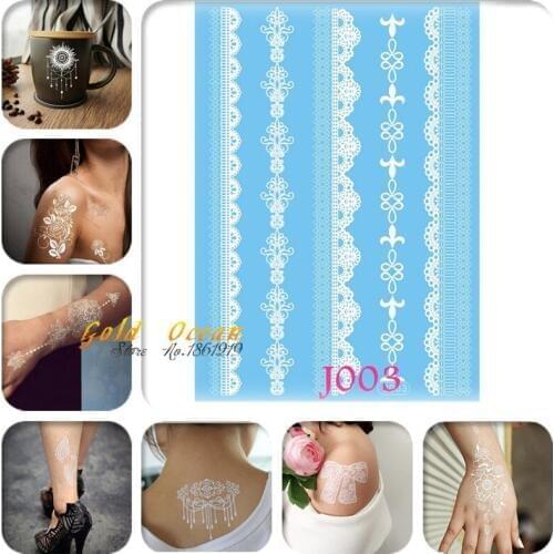 1PC Hot Sale Women Lace Henna Tattoo Sticker GJ003 Temporary Tattoo Paste Paper Bracelet Jewel Pattern Lady Makeup Wedding Tatoo