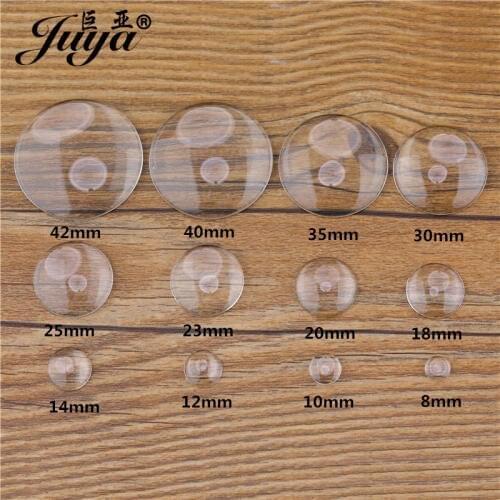 10pcs/lot 8/10/12/14/16/18/20/25/30//35/42mm Round Flat Back Clear Glass Cabochon Cameo for Pendant Neckalce DIY Jewelry Making