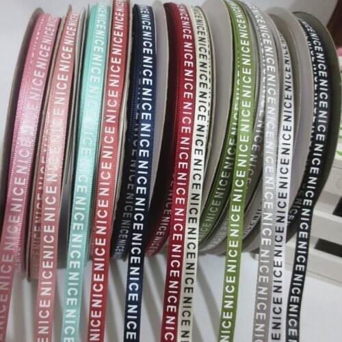 100Yards 6/15mm Printing Smooth Satin Letters Ribbon for Wedding Party Gift Packing DIY Hair Accessories Earrings Material 192