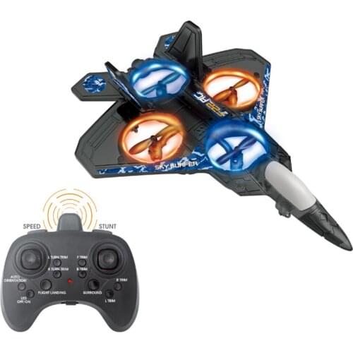 2.4G Romote Control Lights F-22 Fighter Sky Overlord Cyclone Stunt RC Toy EPP Jet Aircraft Drone Electric Fly Boy Gift