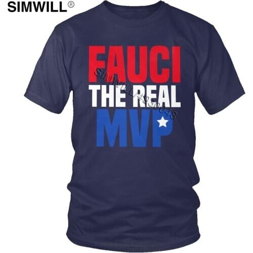 2020 Dr Fauci Tshirts The Real MVP Tees Short Sleeve Pure Cotton Casual T-Shirt Novelty Social Distancing T Shirt Merchandise