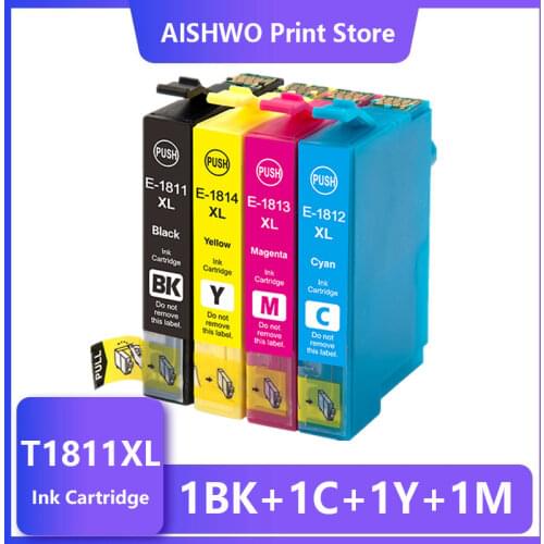 ASW For EPSON T1811-T1814 Ink Cartridge XP212 XP215 XP225 XP312 XP315 XP412 XP415 XP202 XP205 XP302 XP305 XP402 XP405