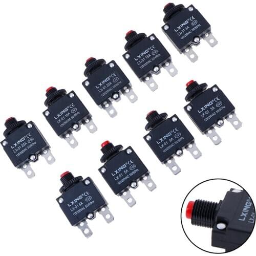 Circuit Breaker Overload Protector Switch Fuse 3A 4A 5A 6A 8A 10A 15A 20A 30A