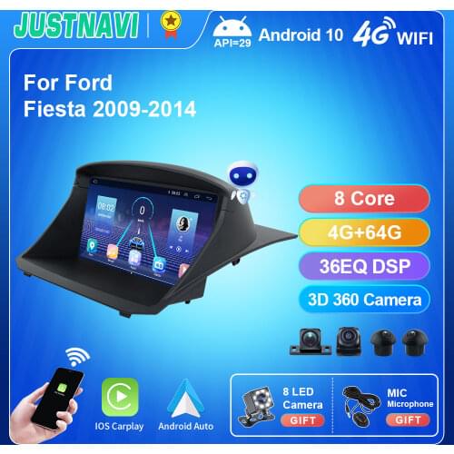 Android 10.0 For Ford Fiesta 2009-2010 Auto Stereos Car Radio Multimedia Player Navigation GPS 4G WIFI DSP Carplay Voice Control