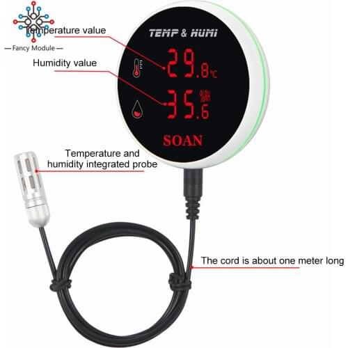 WIFI Smart Tuya Temperature and Humidity Detector Alarm Sensor Smart Life Application Alarm Home Temperature Control Controller