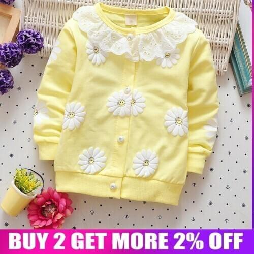 BibiCola newborn baby girls floral lace outerwear coat clothes spring autumn 0-2Y new infant toddler cute warm jackets coats